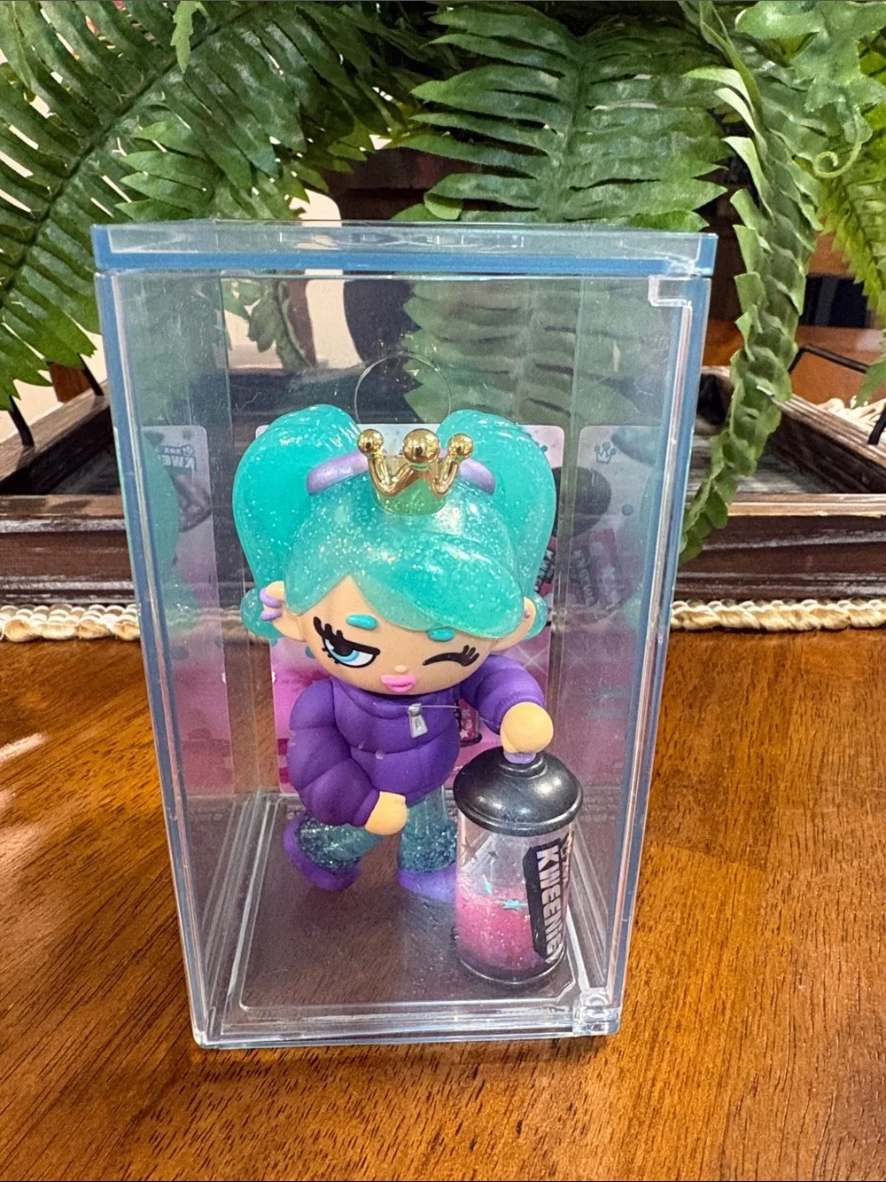 Kweenme Glitter Princess Doll - Teal Hair, Purple Outfit